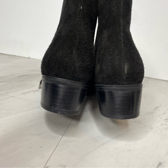 Marc Fisher Yikalo Black Suede Pointy Toe Chelsea Bootie 7M - Picture 4 of 14